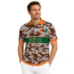 Miami Hurricanes Polo Shirt Customized Camo Band Orange Best Selling