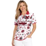 Miami Redhawks Polo Shirt Customized Floral Pinstripe Red White Best Selling