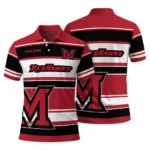 Miami Redhawks Polo Shirt Customized Horizontal Blocks Red Best Selling