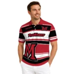 Miami Redhawks Polo Shirt Customized Horizontal Blocks Red Best Selling