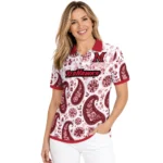 Miami Redhawks Polo Shirt Customized Paisley Florals Red White Best Selling