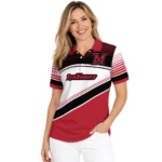 Miami Redhawks Polo Shirt Customized Slanted Stripes Red White Best Selling