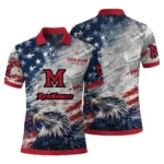 Miami Redhawks Polo Shirt Customized Star Brushstrokes Red Blue Best Selling