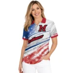 Miami Redhawks Polo Shirt Customized Star Stripes Red Blue Best Selling
