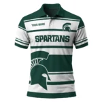 Michigan State Spartans Polo Shirt Personalized Horizontal Blocks Green Best Selling