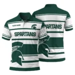 Michigan State Spartans Polo Shirt Personalized Horizontal Blocks Green Best Selling
