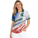Michigan State Spartans Polo Shirt Personalized Star Stripes Red Blue Best Selling