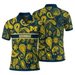 Michigan Wolverines Polo Shirt Custom Paisley Band Blue Best Selling