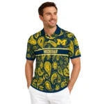 Michigan Wolverines Polo Shirt Custom Paisley Band Blue Best Selling