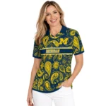 Michigan Wolverines Polo Shirt Custom Paisley Band Blue Best Selling