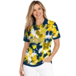 Michigan Wolverines Polo Shirt Custom Pixel Camo Blue Best Selling