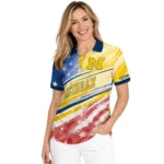 Michigan Wolverines Polo Shirt Custom Star Stripes Red Blue Best Selling