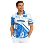 Middle Tennessee Blue Raiders Polo Shirt Custom Floral Angles Blue White Best Selling