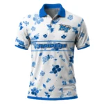 Middle Tennessee Blue Raiders Polo Shirt Custom Floral Pinstripe Blue White Best Selling