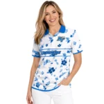 Middle Tennessee Blue Raiders Polo Shirt Custom Floral Pinstripe Blue White Best Selling