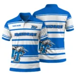 Middle Tennessee Blue Raiders Polo Shirt Custom Horizontal Blocks Blue Best Selling