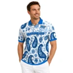 Middle Tennessee Blue Raiders Polo Shirt Custom Paisley Florals Blue White Best Selling