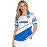 Middle Tennessee Blue Raiders Polo Shirt Custom Slanted Stripes Blue White Best Selling