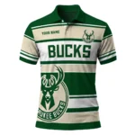 Milwaukee Bucks Polo Shirt - Custom Horizontal Blocks Green