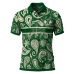 Milwaukee Bucks Polo Shirt - Custom Paisley Band Green