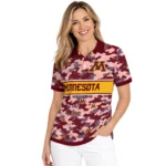 Minnesota Golden Gophers Polo Shirt Customized Camo Band Maroon Best Selling