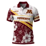 Minnesota Golden Gophers Polo Shirt Customized Floral Angles Maroon White Best Selling