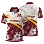 Minnesota Golden Gophers Polo Shirt Customized Floral Angles Maroon White Best Selling