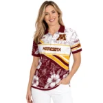 Minnesota Golden Gophers Polo Shirt Customized Floral Angles Maroon White Best Selling