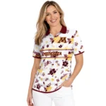 Minnesota Golden Gophers Polo Shirt Customized Floral Pinstripe Maroon White Best Selling