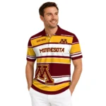 Minnesota Golden Gophers Polo Shirt Customized Horizontal Blocks Maroon Best Selling