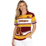 Minnesota Golden Gophers Polo Shirt Customized Horizontal Blocks Maroon Best Selling