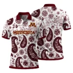 Minnesota Golden Gophers Polo Shirt Customized Paisley Florals Maroon White Best Selling