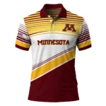 Minnesota Golden Gophers Polo Shirt Customized Slanted Stripes Maroon White Best Selling