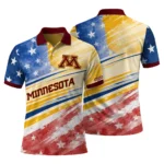 Minnesota Golden Gophers Polo Shirt Customized Star Stripes Red Blue Best Selling