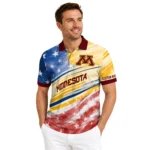 Minnesota Golden Gophers Polo Shirt Customized Star Stripes Red Blue Best Selling