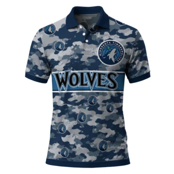 Minnesota Timberwolves Polo Shirt - Customized Camo Band Midnight Blue
