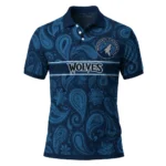 Minnesota Timberwolves Polo Shirt - Customized Paisley Band Midnight Blue