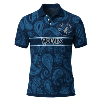 Minnesota Timberwolves Polo Shirt - Customized Paisley Band Midnight Blue