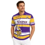 Minnesota Vikings Polo Shirt Custom Horizontal Blocks Purple Best Selling