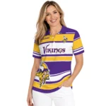 Minnesota Vikings Polo Shirt Custom Horizontal Blocks Purple Best Selling