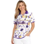 Minnesota Vikings Polo Shirt Personalized Floral Pinstripe Purple White Best Selling