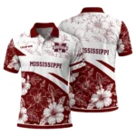 Mississippi State Bulldogs Polo Shirt Customized Floral Angles Maroon White Best Selling