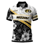 Missouri Tigers Polo Shirt Personalized Floral Angles Black White Best Selling