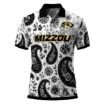 Missouri Tigers Polo Shirt Personalized Paisley Florals Black White Best Selling