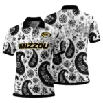 Missouri Tigers Polo Shirt Personalized Paisley Florals Black White Best Selling