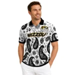 Missouri Tigers Polo Shirt Personalized Paisley Florals Black White Best Selling