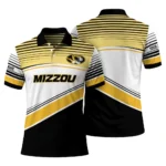 Missouri Tigers Polo Shirt Personalized Slanted Stripes Black White Best Selling