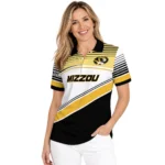 Missouri Tigers Polo Shirt Personalized Slanted Stripes Black White Best Selling