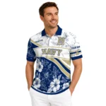 Navy Midshipmen Polo Shirt Customized Floral Angles Blue White Best Selling