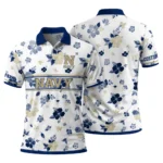 Navy Midshipmen Polo Shirt Customized Floral Pinstripe Blue White Best Selling